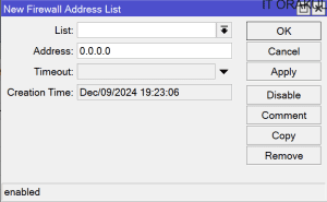 Address list Mikrotik