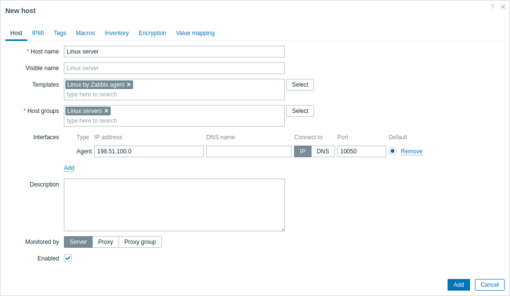 zabbix linux agent
